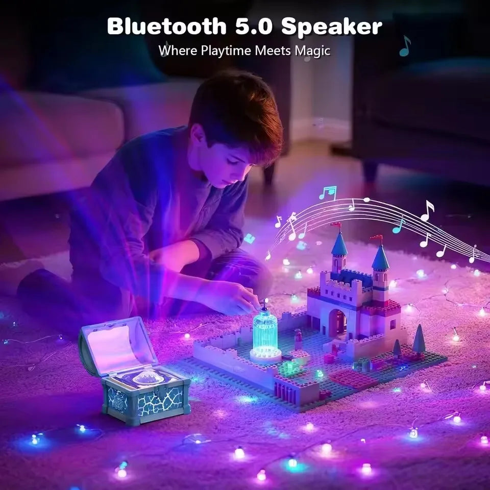 Treasure Box Galaxy Projection Light Bluetooth Speaker Bedroom Atmosphere Ambient Night Light Projector Children Christmas Gift